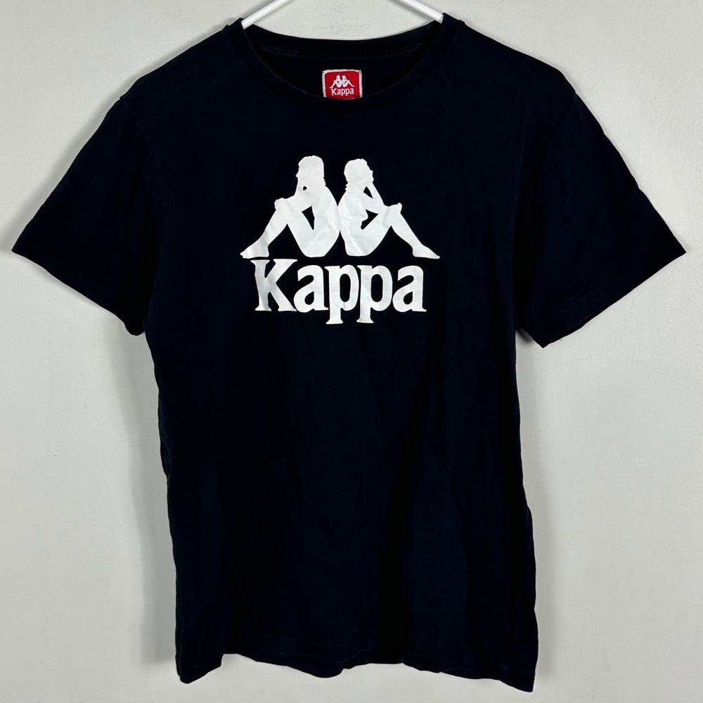 Kappa Black Short Sleeve Crew Neck T-Shirt Mens Size Medium Tee Streetwear‎ Top